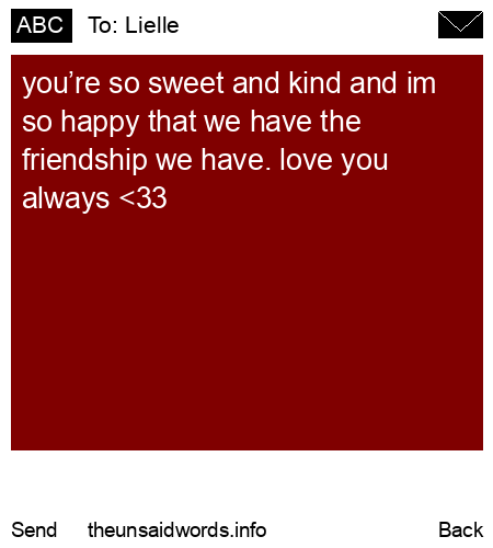 unsent message to Lielle 