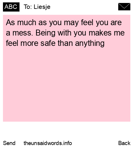 unsent message to Liesje