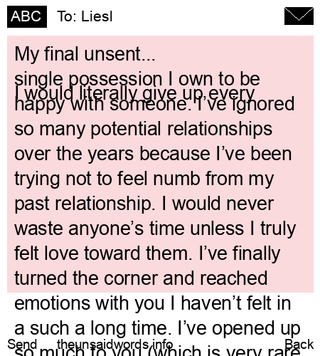 unsent message to Liesl