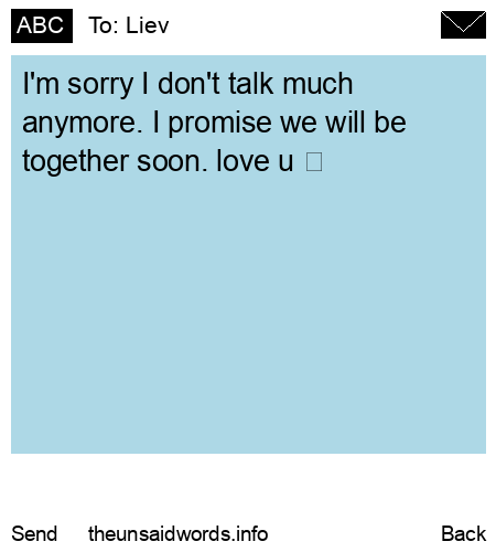 unsent message to Liev