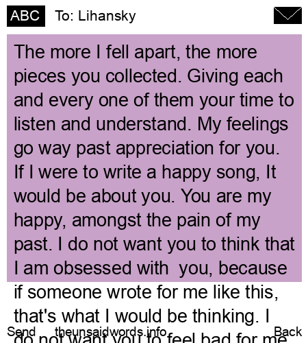 unsent message to Lihansky