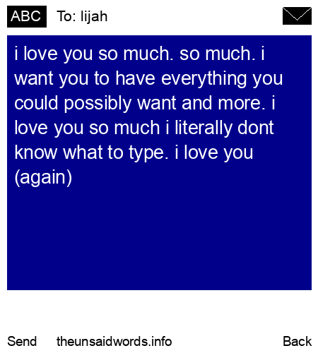 unsent message to lijah