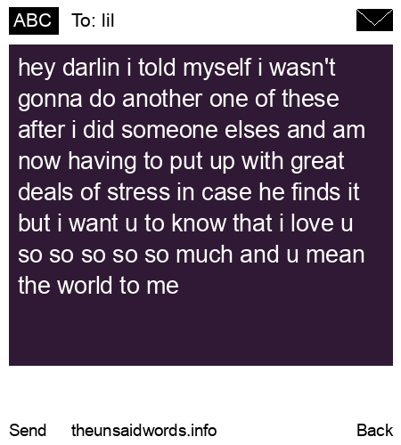 unsent message to lil