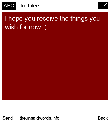 unsent message to Lilee