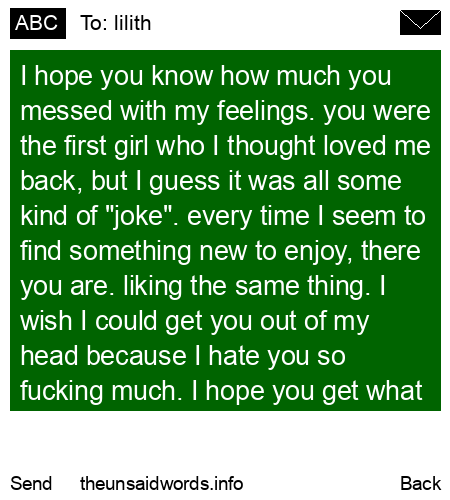 unsent message to lilith
