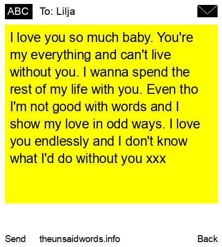 unsent message to Lilja
