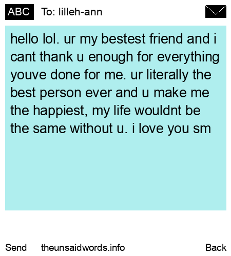 unsent message to lilleh-ann