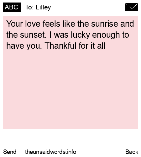 unsent message to Lilley