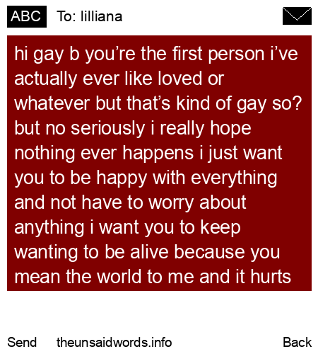 unsent message to lilliana
