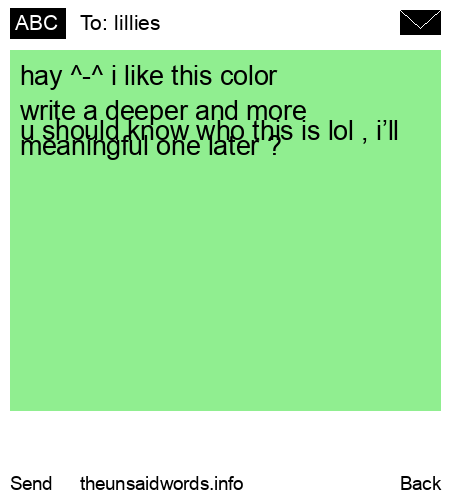 unsent message to lillies