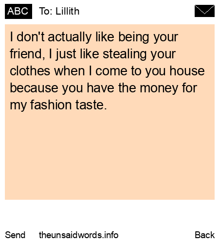 unsent message to Lillith