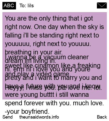 unsent message to lils