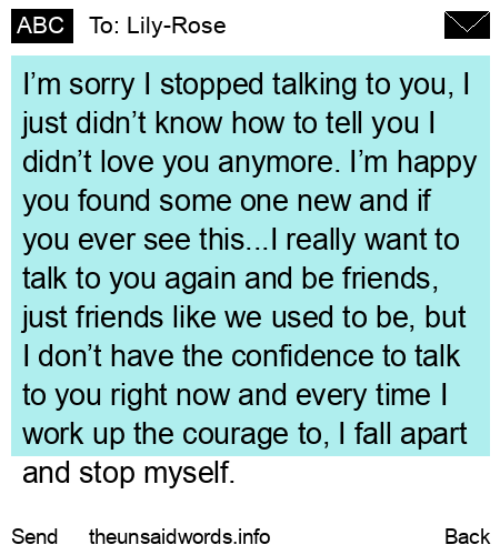 unsent message to Lily-Rose