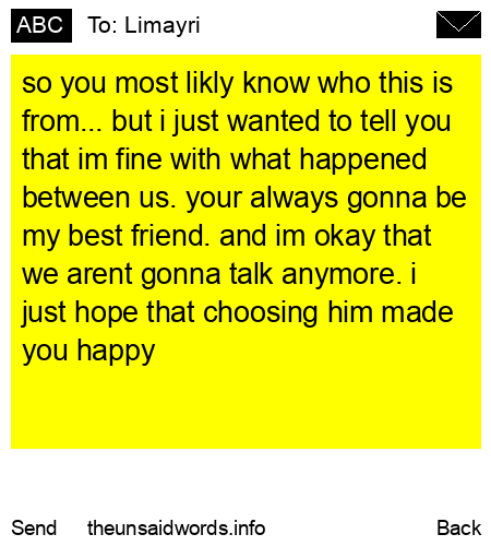 unsent message to Limayri