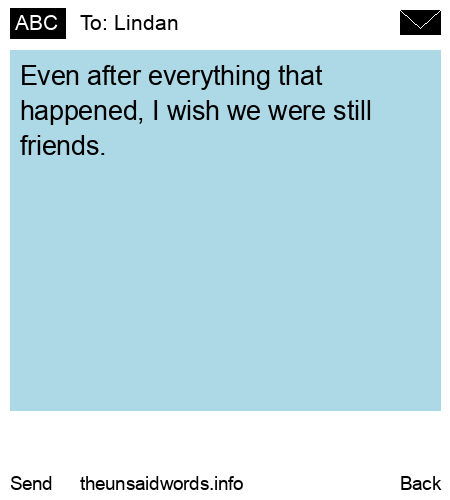 unsent message to Lindan