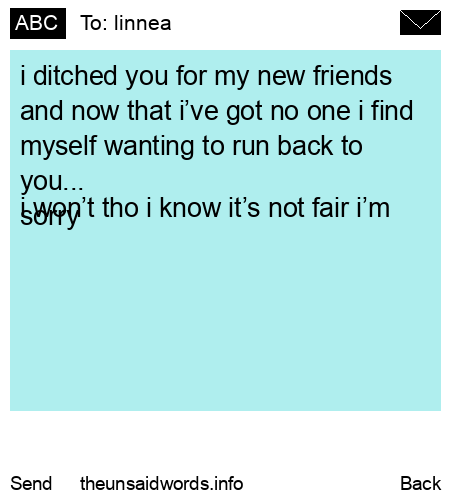 unsent message to linnea