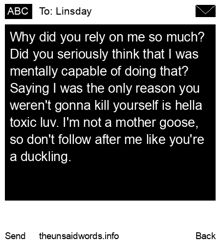 unsent message to Linsday