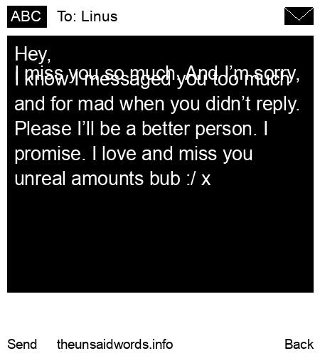 unsent message to Linus