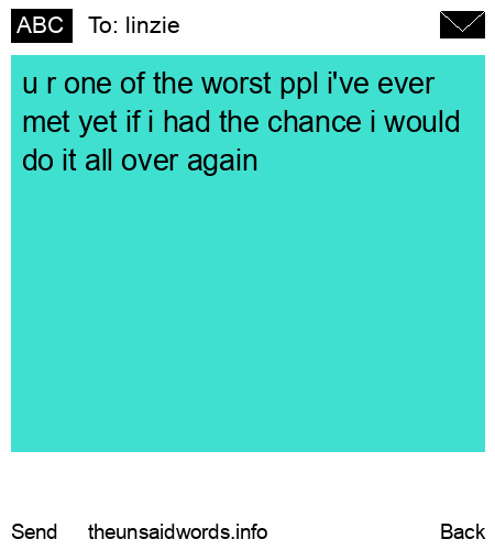 unsent message to linzie