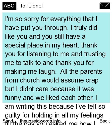unsent message to Lionel