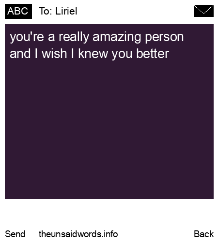 unsent message to Liriel