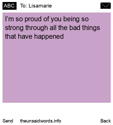 unsent message to Lisamarie
