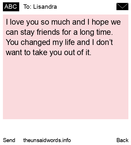 unsent message to Lisandra