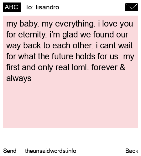 unsent message to lisandro