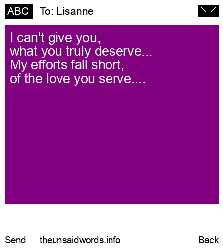 unsent message to Lisanne