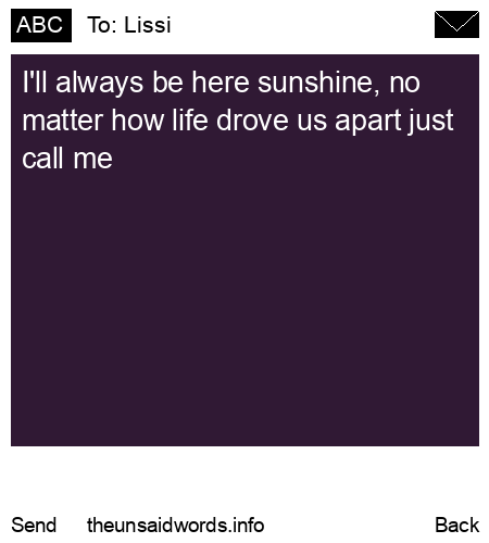unsent message to Lissi