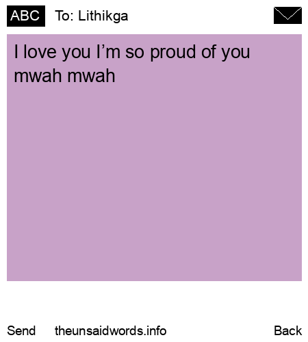 unsent message to Lithikga 