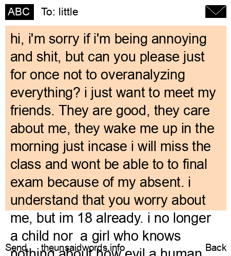 unsent message to little