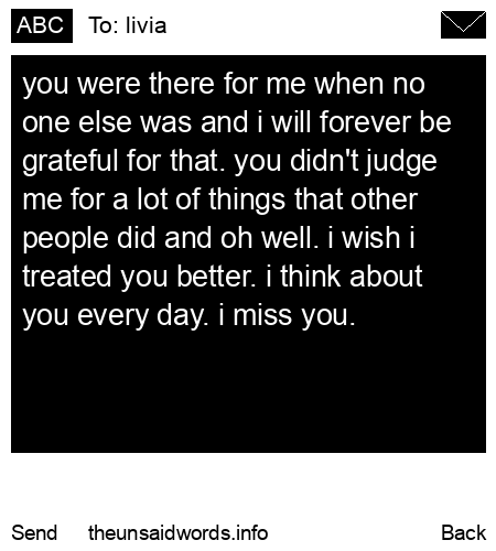 unsent message to livia