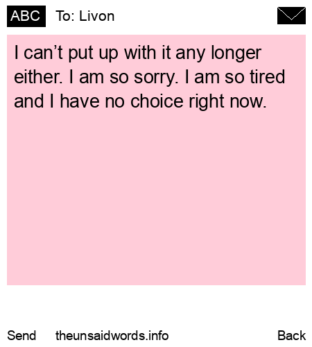 unsent message to Livon