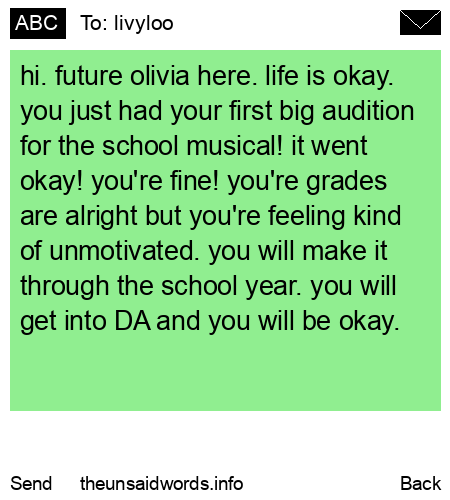 unsent message to livyloo