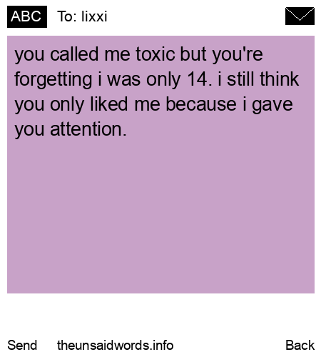 unsent message to lixxi