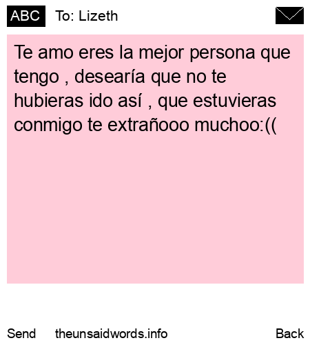 unsent message to Lizeth