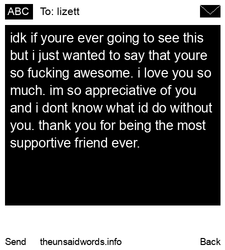 unsent message to lizett