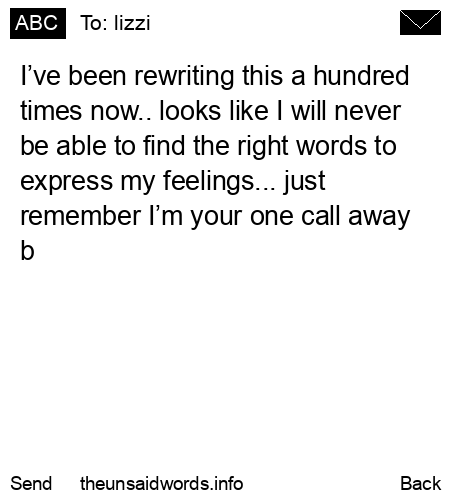 unsent message to lizzi