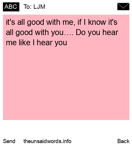 unsent message to LJM