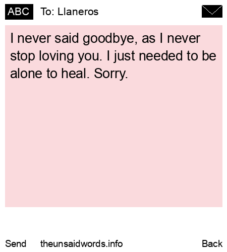 unsent message to Llaneros