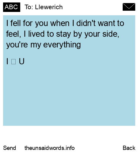 unsent message to Llewerich 