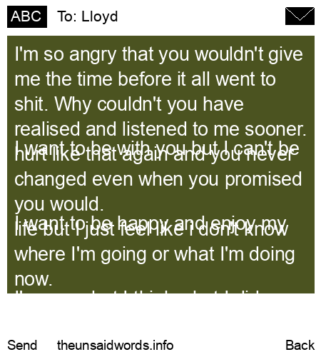 unsent message to Lloyd