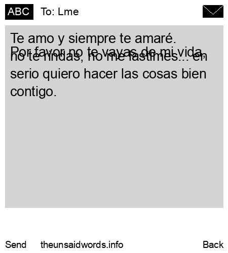 unsent message to Lme