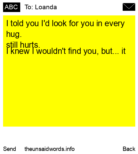 unsent message to Loanda