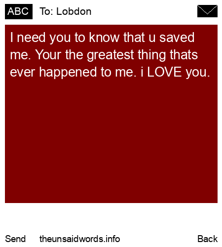 unsent message to Lobdon