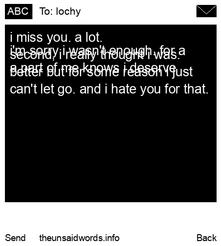 unsent message to lochy