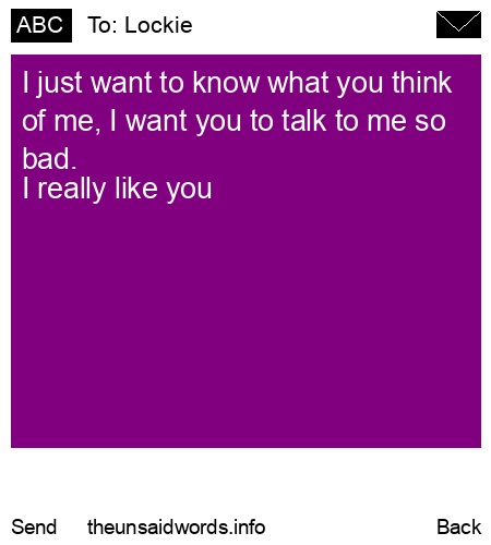 unsent message to Lockie