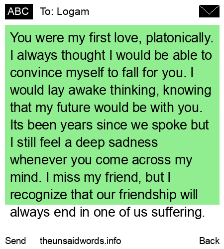 unsent message to Logam