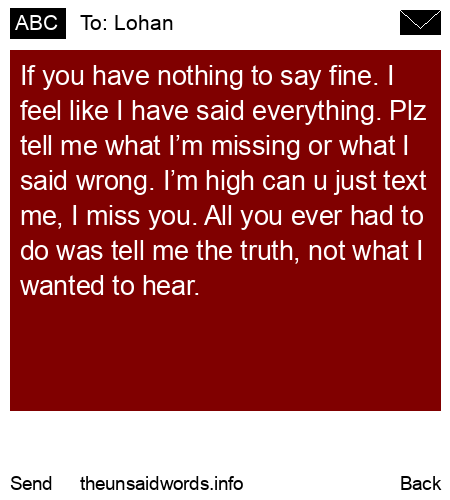 unsent message to Lohan
